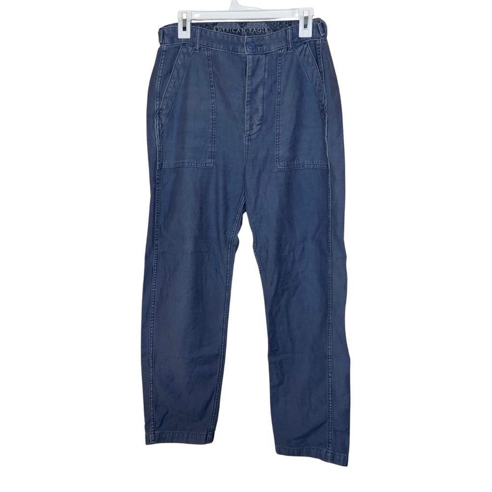 American Eagle Highest Waist 90’s Boyfriend Pants Blue Size 8 Long